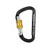 Carabiner Mini D SCREW Alu alloy, Black + Gold/Silve